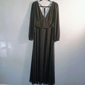 Lulus Love You So Black Long Sleeve Maxi Dress NWOT Size Large